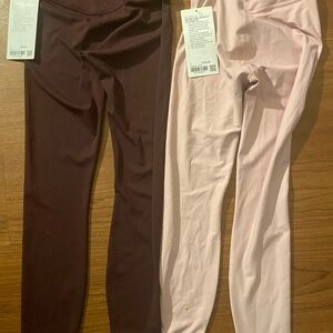 Lululemon Athletica Pink and Brown Leggings Full-Length Fitted Design